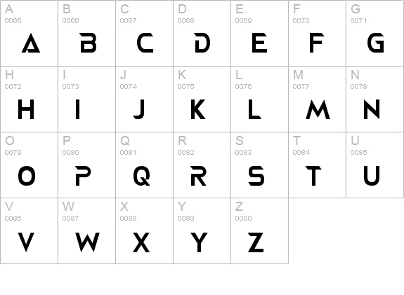 NEOTERIQUE uppercase A-Z preview