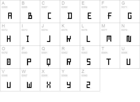 NeoTheo uppercase A-Z preview