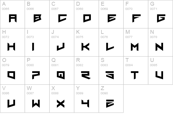 Nero uppercase A-Z preview