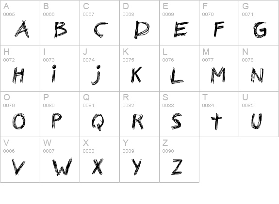 Nerwus uppercase A-Z preview