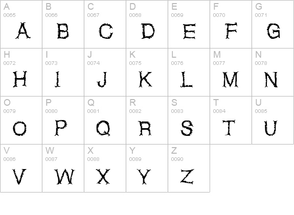 Netherworld uppercase A-Z preview