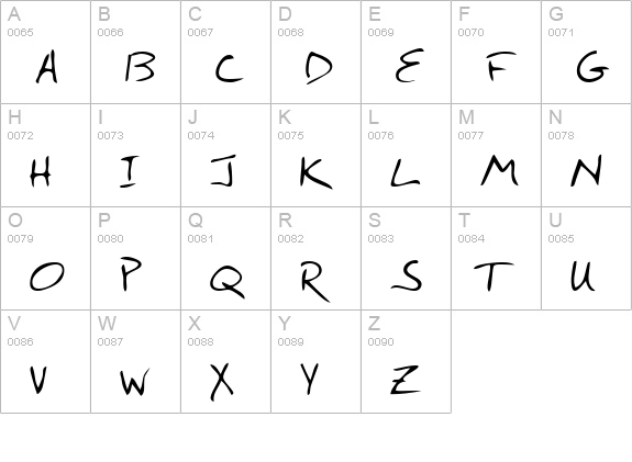 NettiesHand Regular uppercase A-Z preview