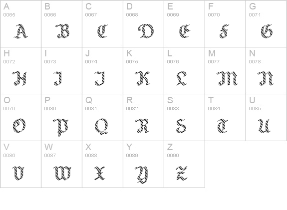 NeuAltischGray uppercase A-Z preview