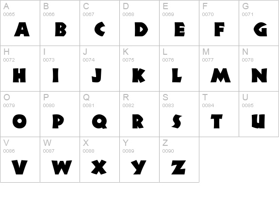 Neuland uppercase A-Z preview