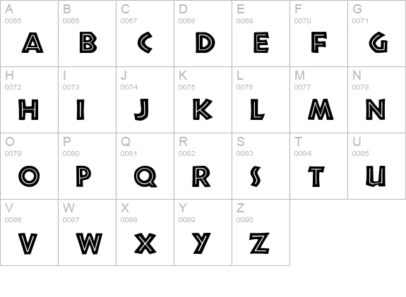 Neuland-Inline uppercase A-Z preview