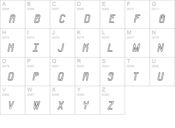 Neural Outline (BRK) uppercase A-Z preview