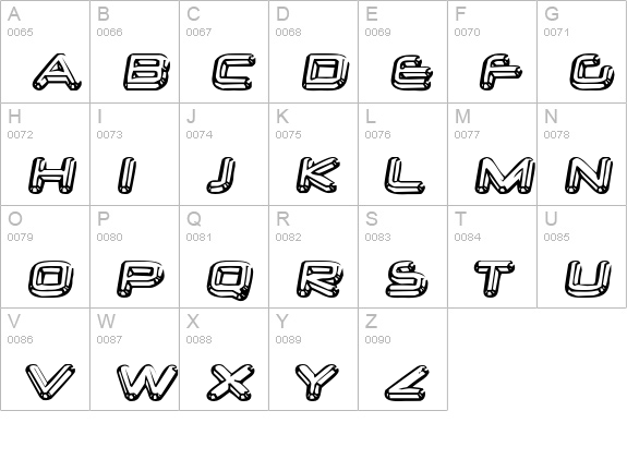 Neurochrome uppercase A-Z preview