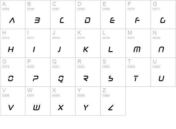 Neuropol Nova Cnd Bold Italic uppercase A-Z preview