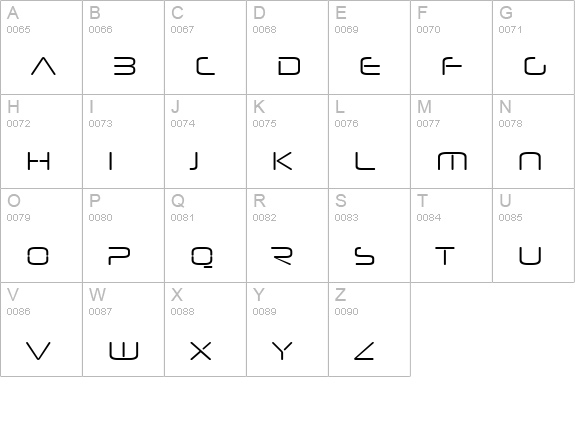 Neuropol Nova Lite uppercase A-Z preview