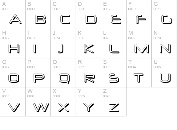 Neuropol X 3D uppercase A-Z preview