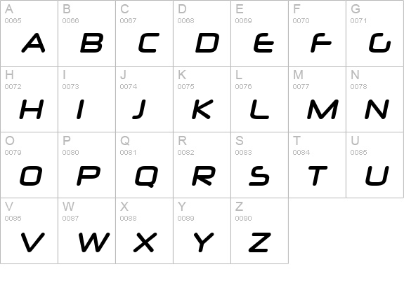 Neuropol X Bold Italic uppercase A-Z preview