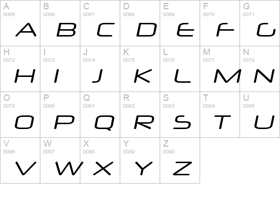 Neuropol X Xp Italic uppercase A-Z preview