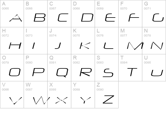 Neuropol X Xp Lite Italic uppercase A-Z preview