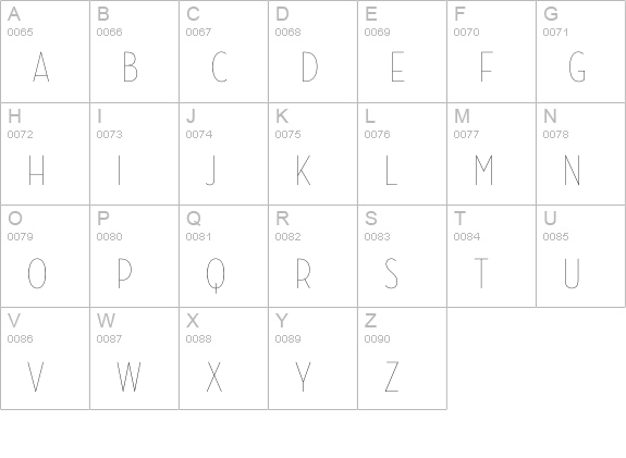 Neutraface Condensed Thin uppercase A-Z preview