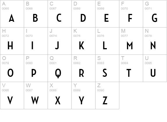NeutrafaceCondensedPS-Bold uppercase A-Z preview