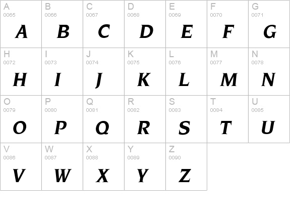 Neuvarese-BoldI uppercase A-Z preview