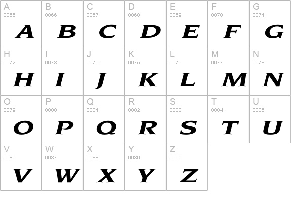 Neuvarese-BoldItalic Ex uppercase A-Z preview