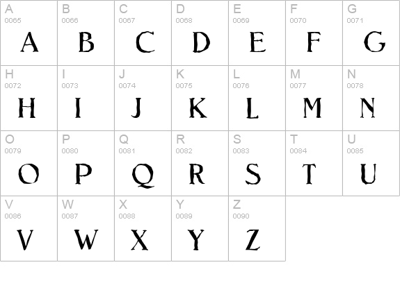 NevadaAntique-Regular uppercase A-Z preview