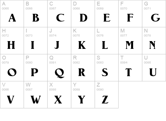 NevadaEF-Bold uppercase A-Z preview