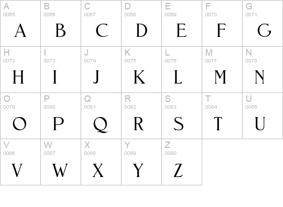 NevadaEF-Light uppercase A-Z preview