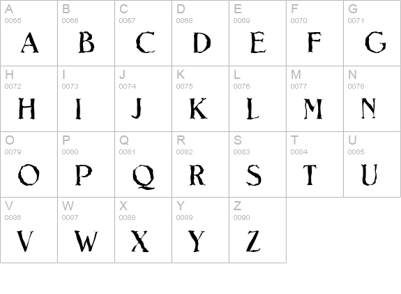 NevadaRandom-Regular uppercase A-Z preview
