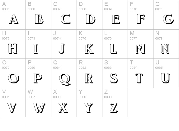 NevadaShadow-Bold uppercase A-Z preview