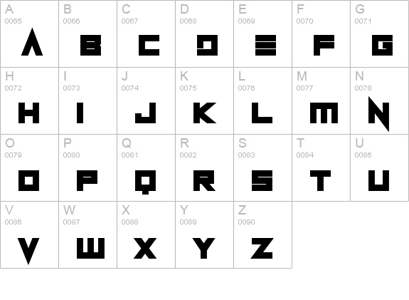 Never Surrender uppercase A-Z preview