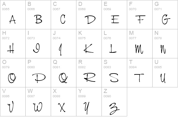NevilleScript Regular uppercase A-Z preview