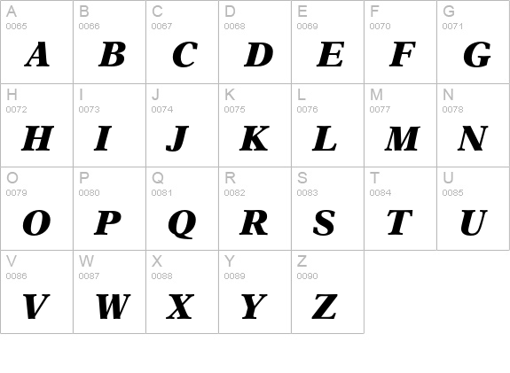 New Aster Black Italic uppercase A-Z preview