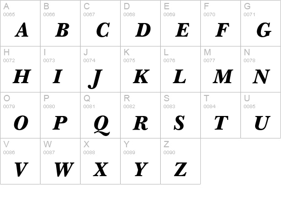 New Baskerville* Black Italic uppercase A-Z preview