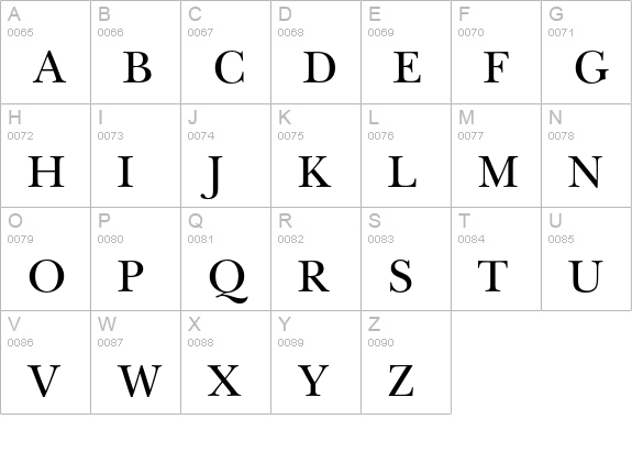 New Baskerville* Expert Roman uppercase A-Z preview