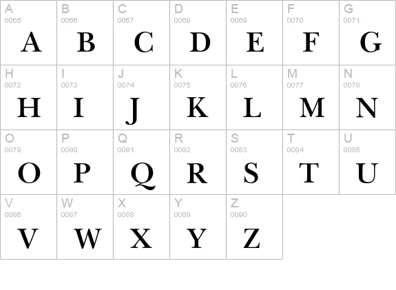 New Baskerville* Expert Semi Bold uppercase A-Z preview