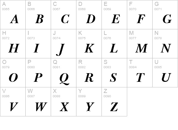 New Bold Italic uppercase A-Z preview