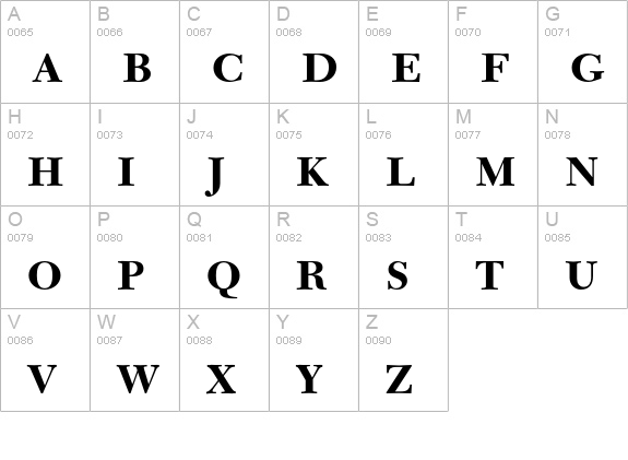 New Caledonia Bold Small Caps & Old Style Figures uppercase A-Z preview