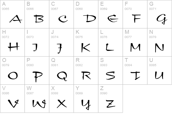 New Day Script uppercase A-Z preview