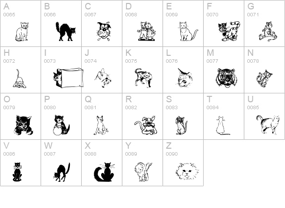New Dingcats uppercase A-Z preview