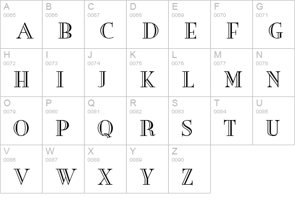 New Eng. Engr. Wide Normal uppercase A-Z preview