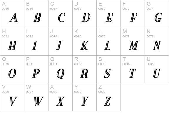 New England Engraved BoldItalic uppercase A-Z preview