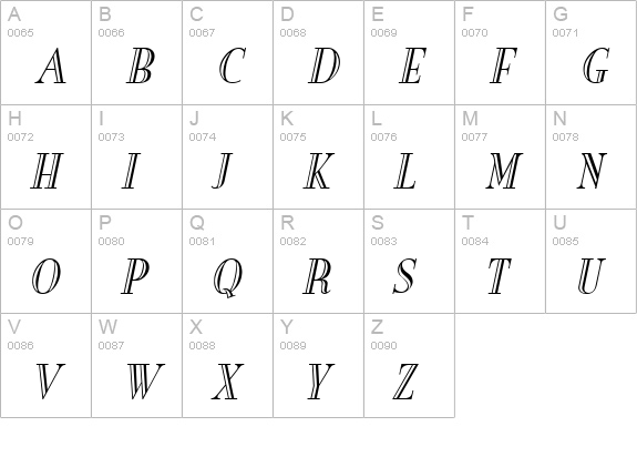 New England Engraved Italic uppercase A-Z preview