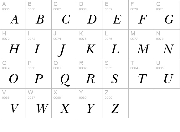 New Italic uppercase A-Z preview