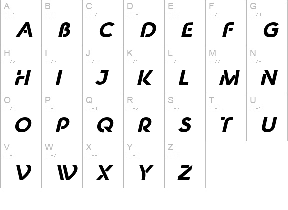 New Shape Bold Oblique uppercase A-Z preview
