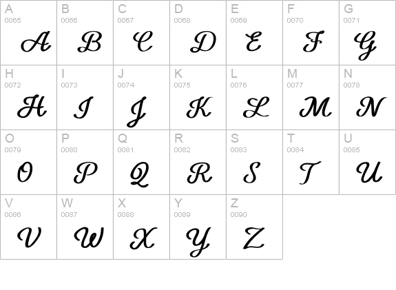 New Wishes Modern Script Font uppercase A-Z preview