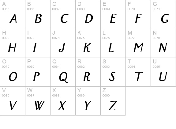 New York Bold Italic uppercase A-Z preview