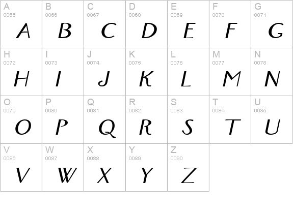 New York-Extended Italic uppercase A-Z preview
