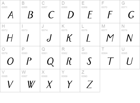 New York Italic uppercase A-Z preview