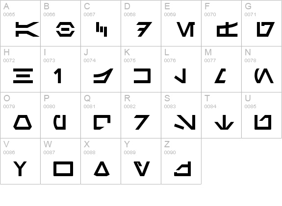 newAurabesh uppercase A-Z preview