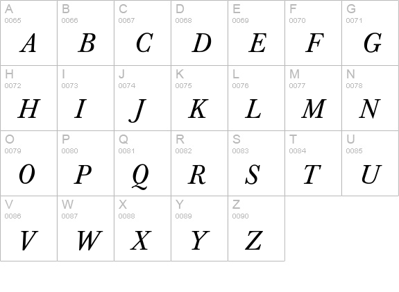 NewBaskervill 3 uppercase A-Z preview