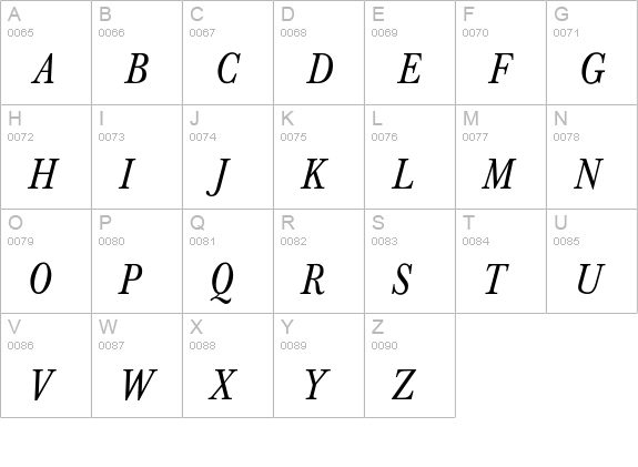 NewBaskervill 5 uppercase A-Z preview