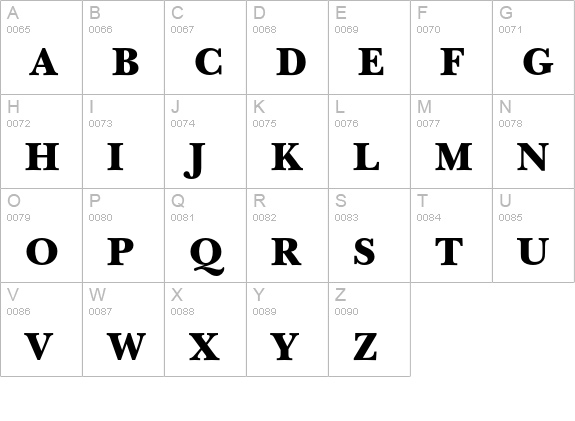 NewBaskervilleEF-Black uppercase A-Z preview