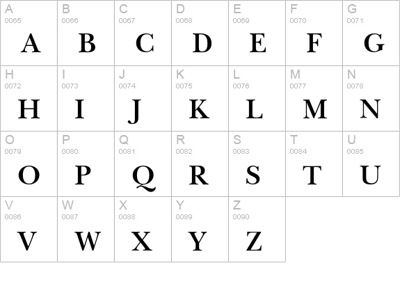 NewBaskervilleEF-SemiBold uppercase A-Z preview